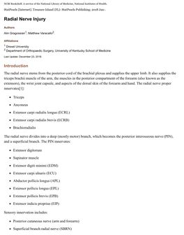 Radial Nerve Injury