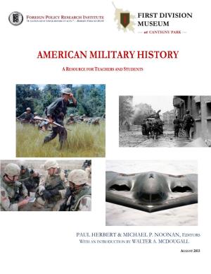 American Military History: a Resource for Teachers and Students