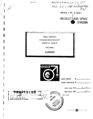 Final Report Voyager Spacecraft Phase B, Taskd