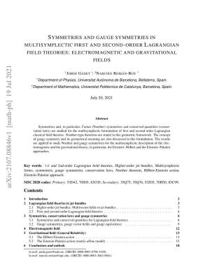 Symmetries and Gauge Symmetries in Multisymplectic First and Second