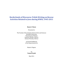 Polish Writing on Rescue Activities Related to Jews During WWII, 1945-2011