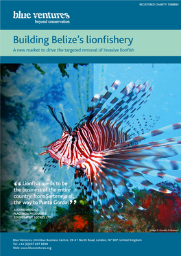 Building Belize's Lionfishery