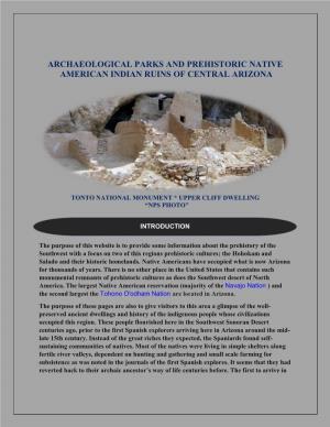 Archaeological Parks and Prehistoric Native American Indian Ruins of Central Arizona