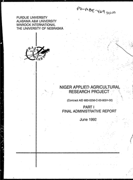 Niger Applied Agricultural Research Project '\