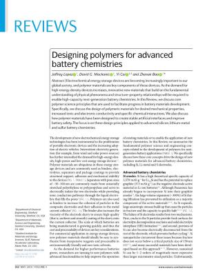 Designing Polymers for Advanced Battery Chemistries
