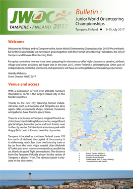 Bulletin 1 Junior World Orienteering Championships Tampere, Finland L 9-15 July 2017