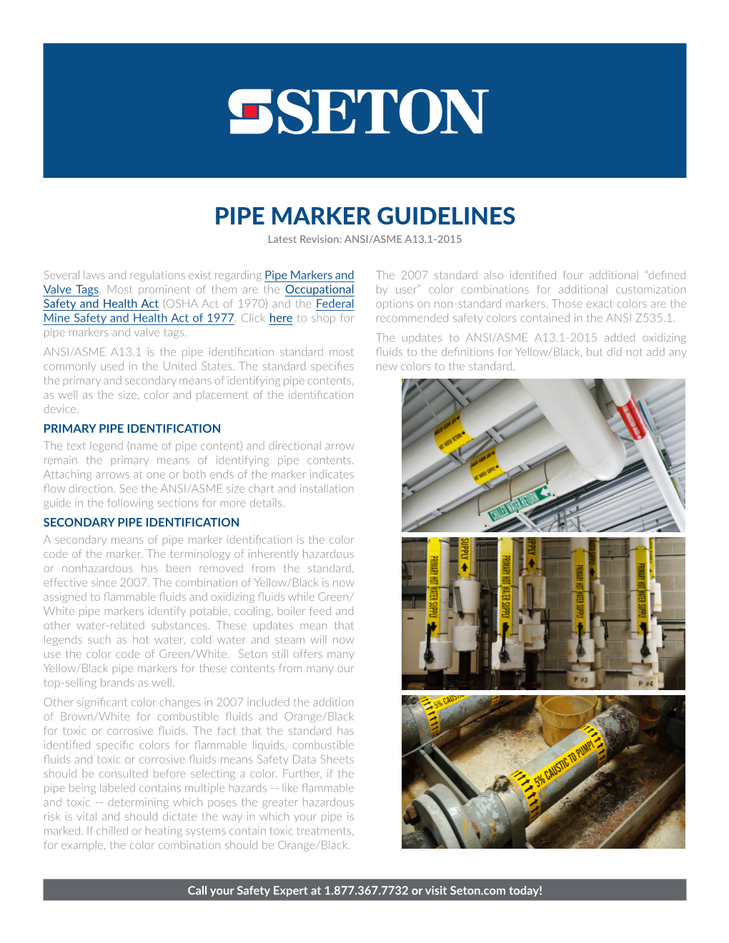 PIPE MARKER GUIDELINES Latest Revision: ANSI/ASME A13.1-2015