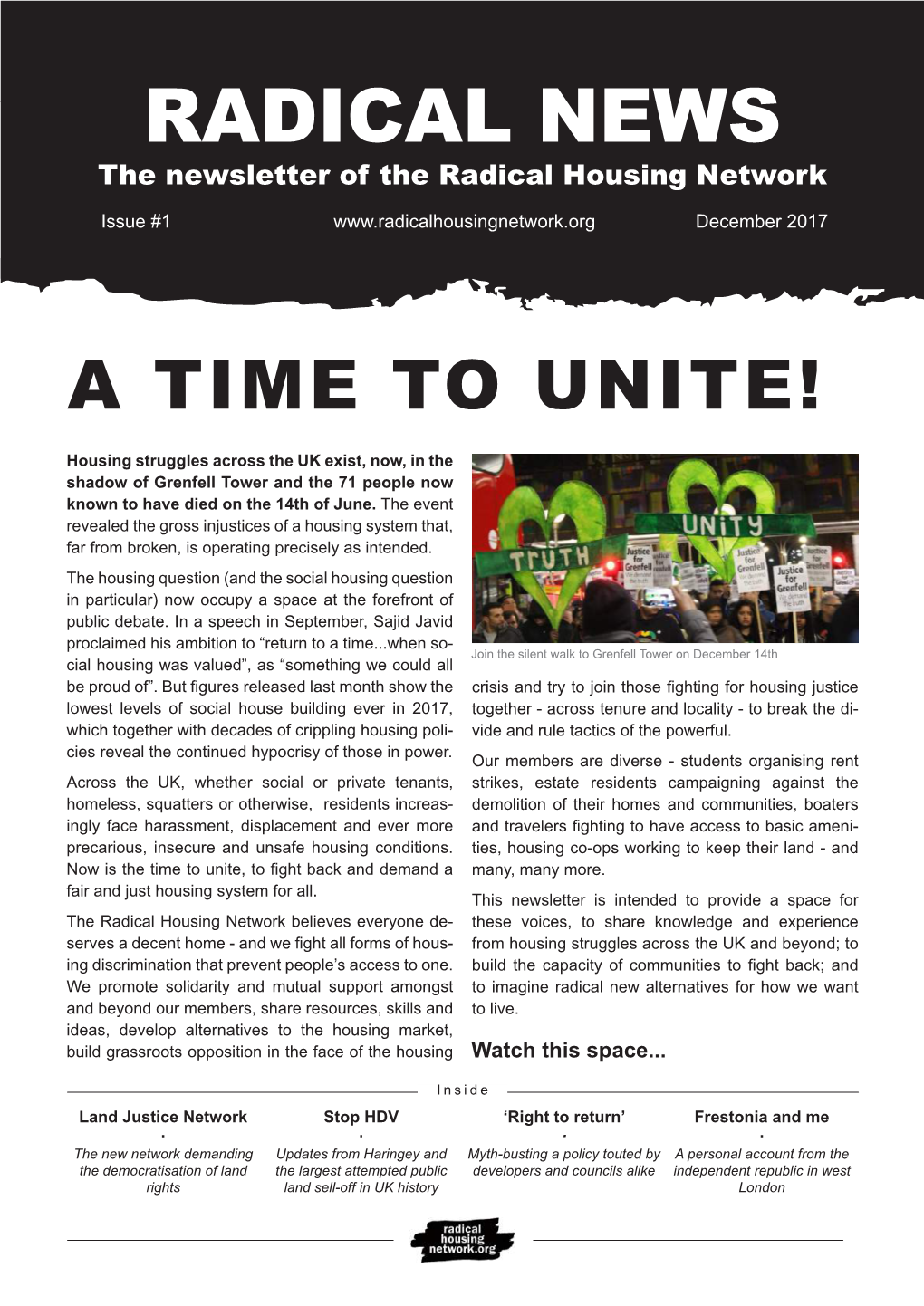 RADICAL NEWS the Newsletter of the Radical Housing Network