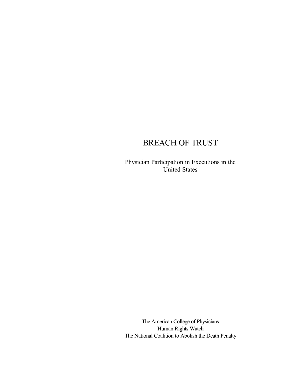 Breach of Trust