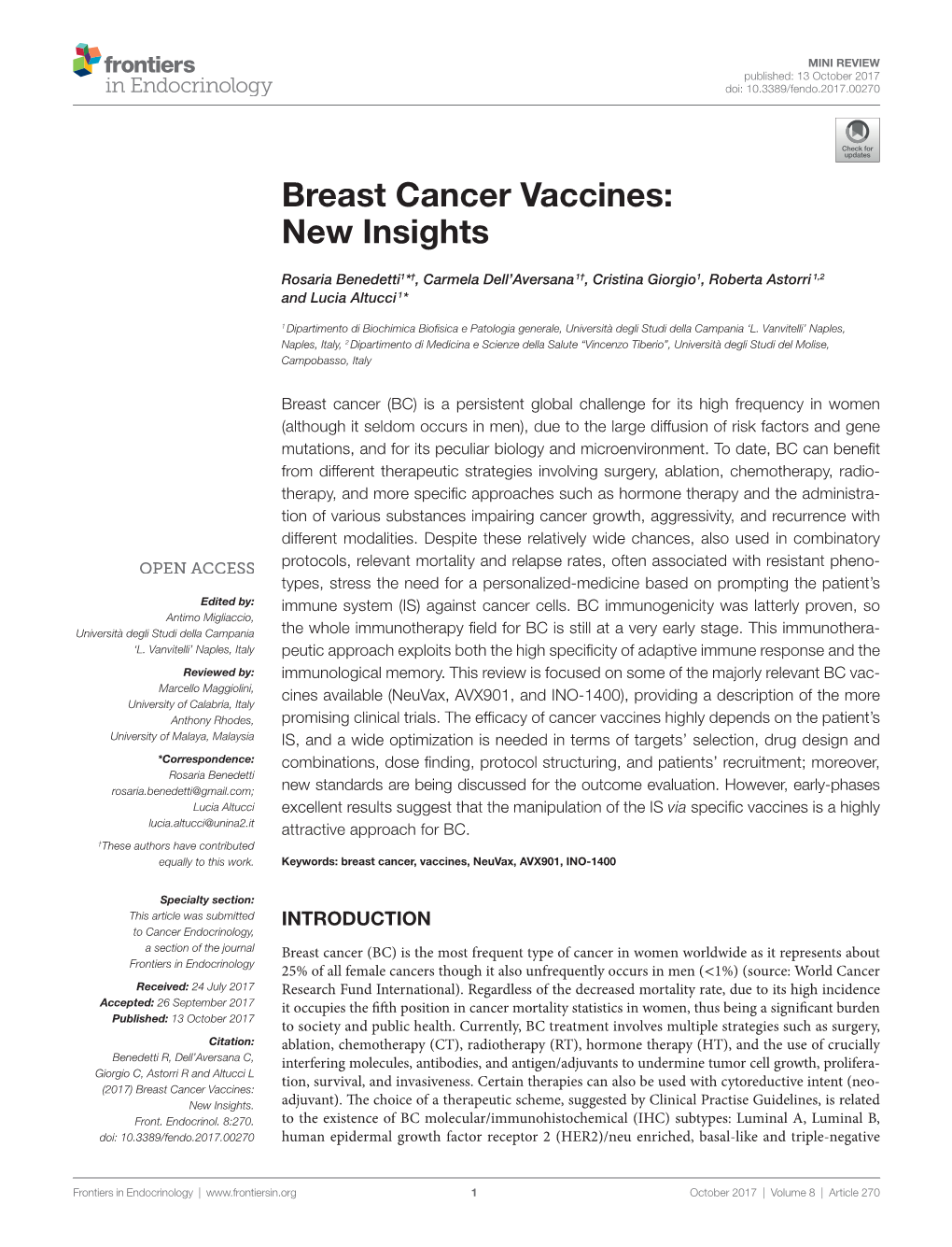 Breast Cancer Vaccines: New Insights