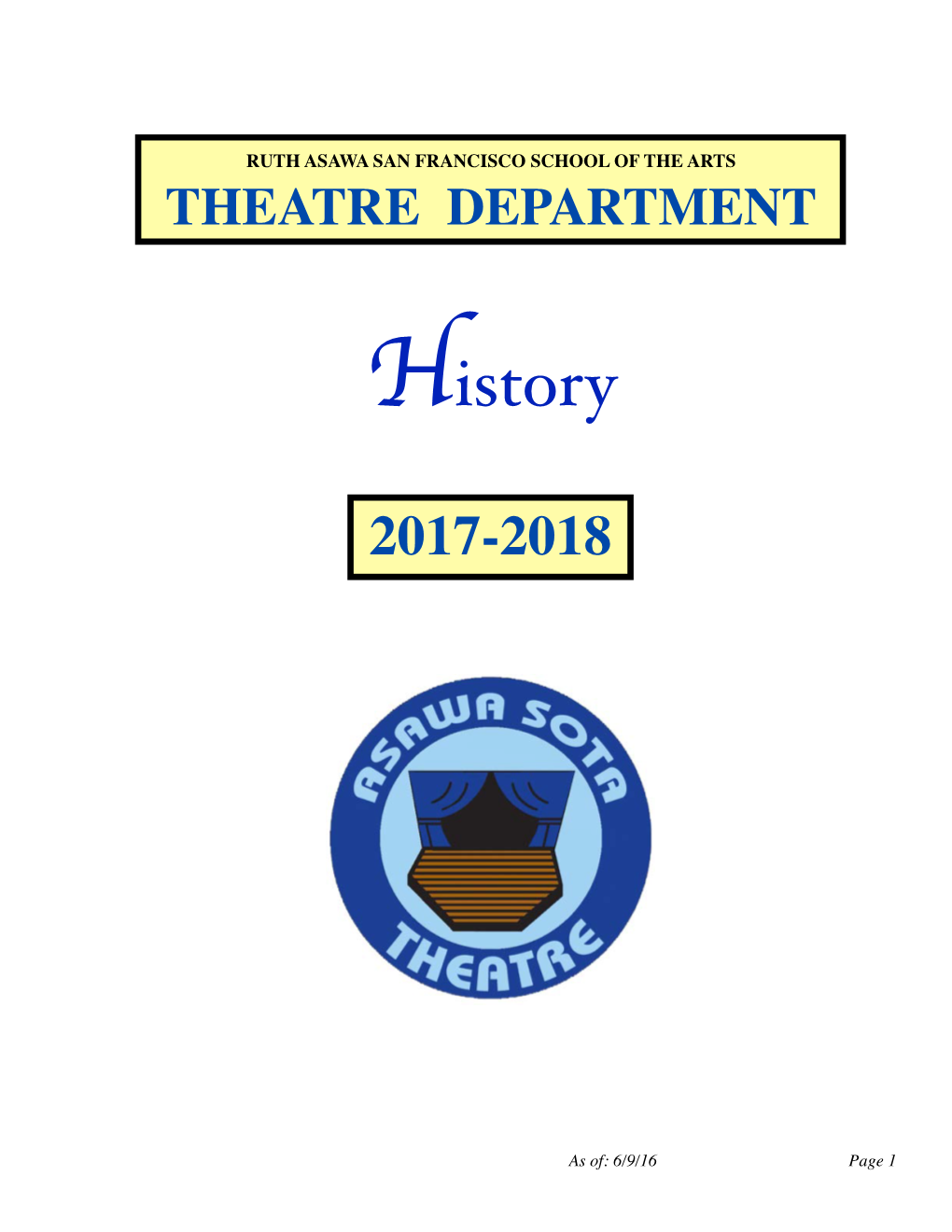 2017-2018 Department History W/O Musicals