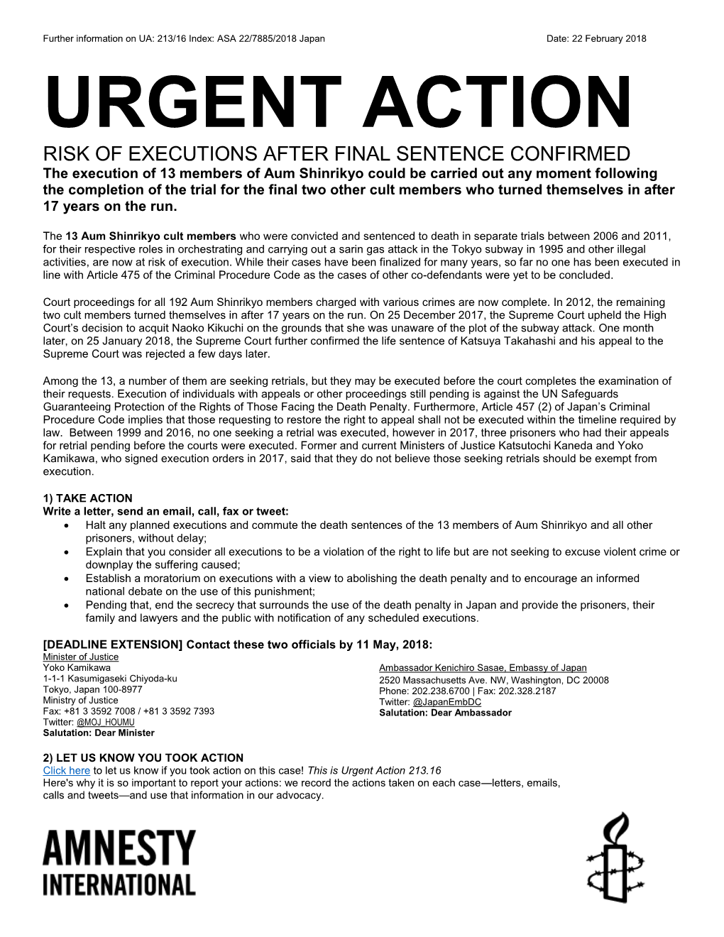 Urgent Action