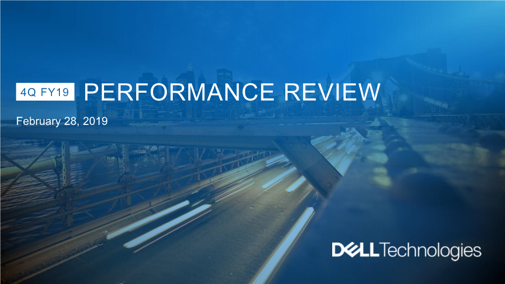 PERFORMANCE REVIEW February 28, 2019 DISCLAIMER