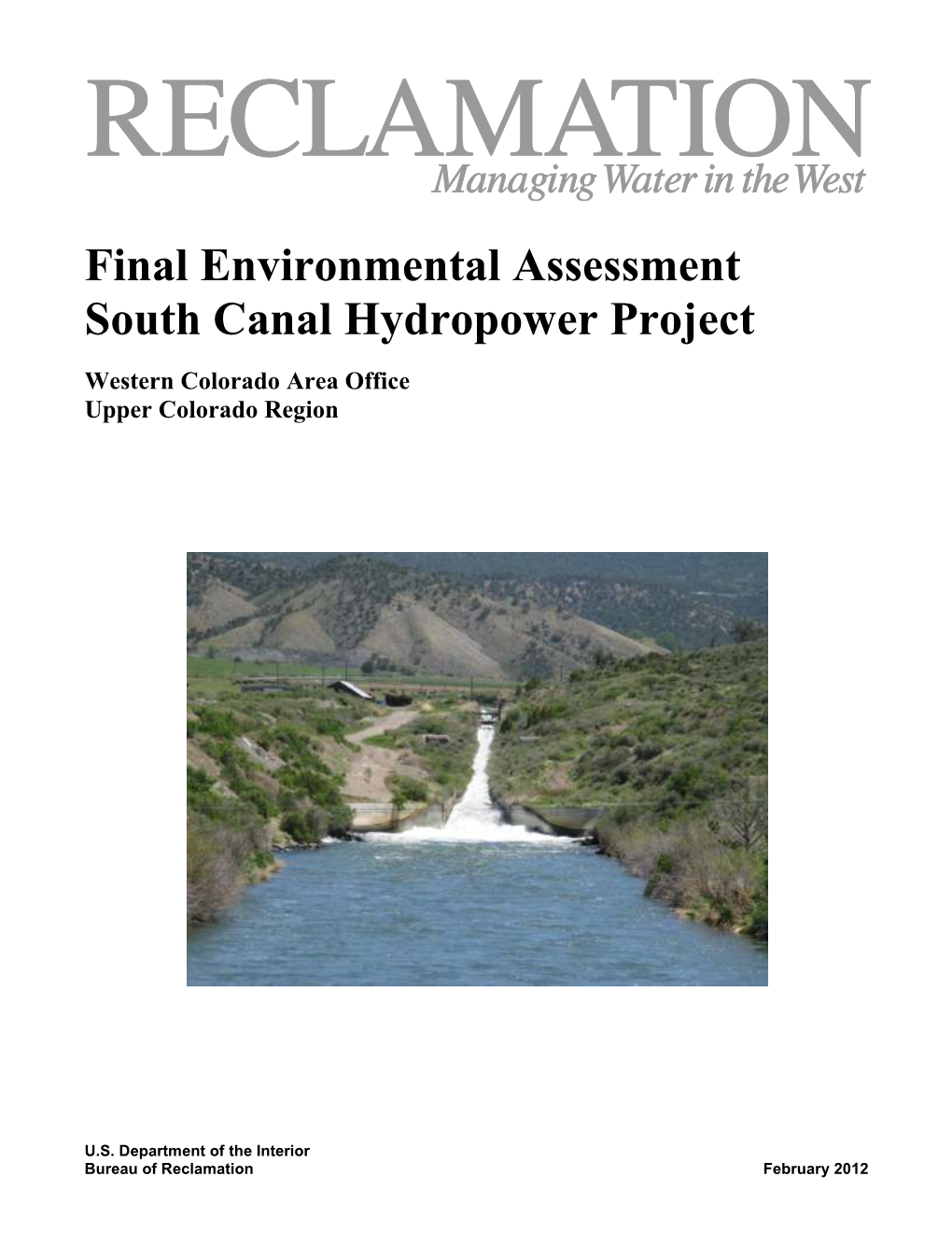 Final Environmental Assessment South Canal Hydropower Project