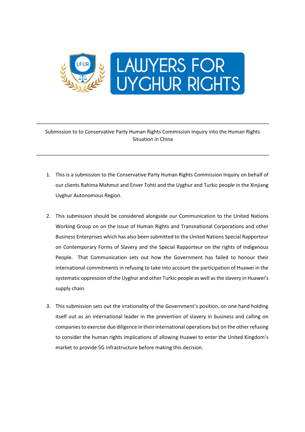 Lawyers for Uyghur Human Rights