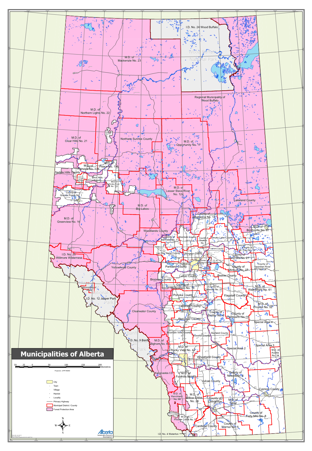Municipalities of Alberta Lac Des Arcs CALGARY Cheadle Strathmore