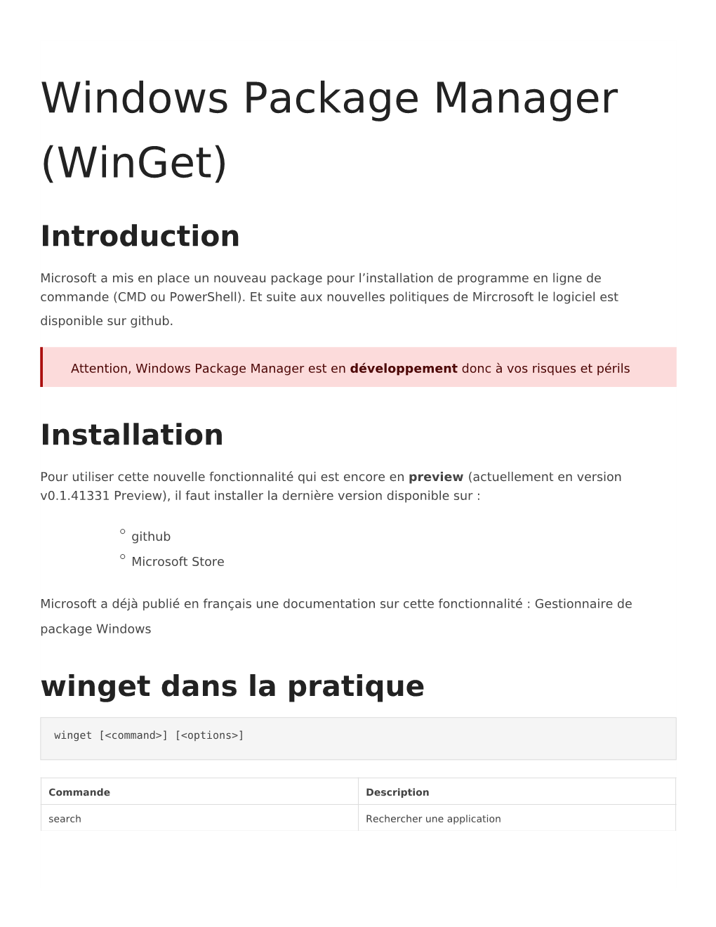Windows Package Manager (Winget)