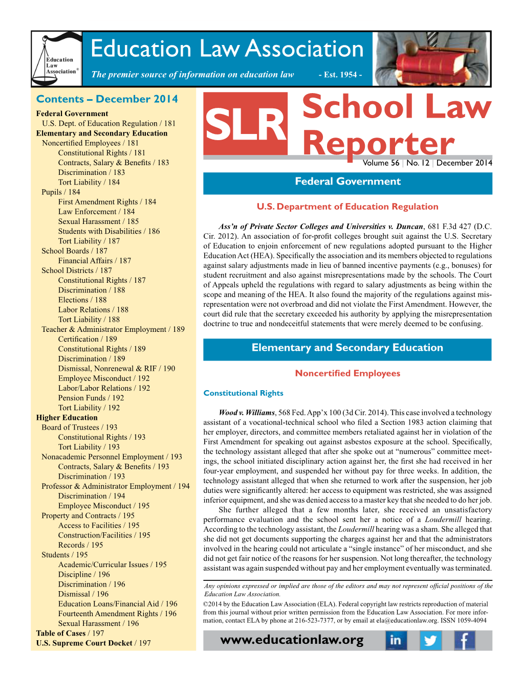 School Law Reporter December 2014