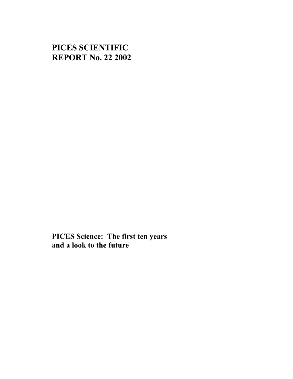 PICES SCIENTIFIC REPORT No. 22 2002