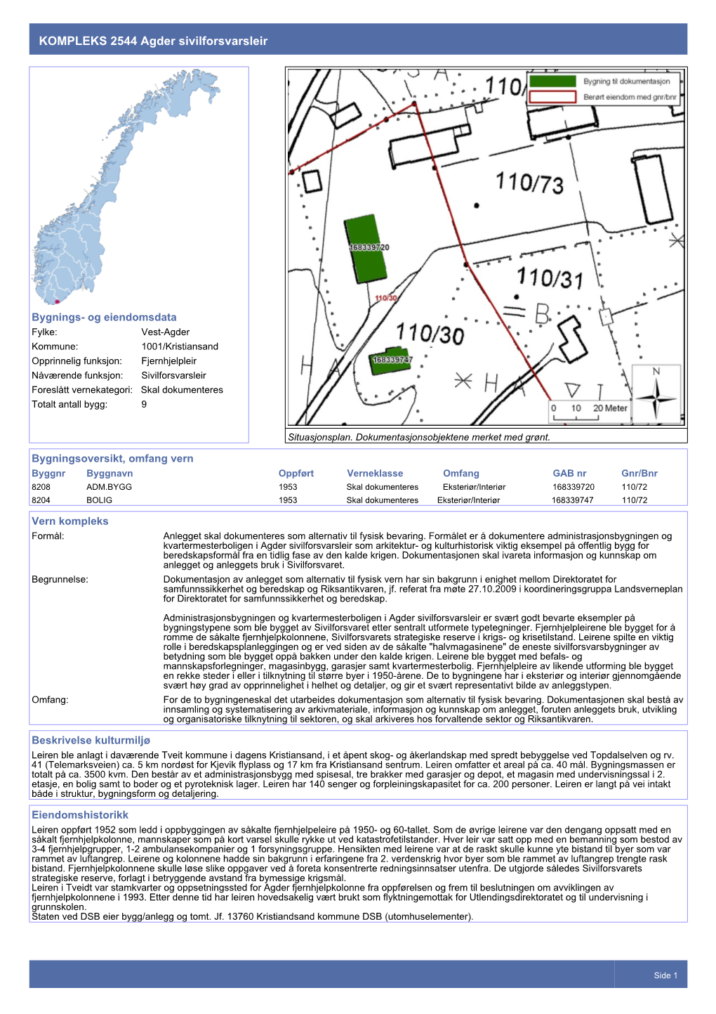 KOMPLEKS 2544 Agder Sivilforsvarsleir