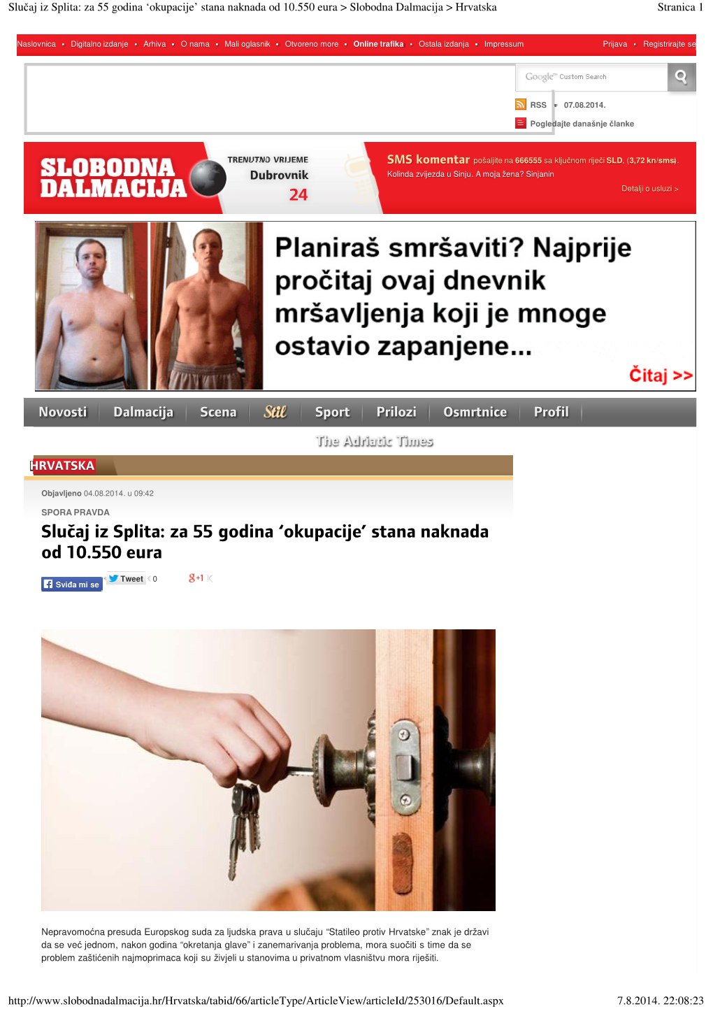 Slobodna Dalmacija 4.8.2014