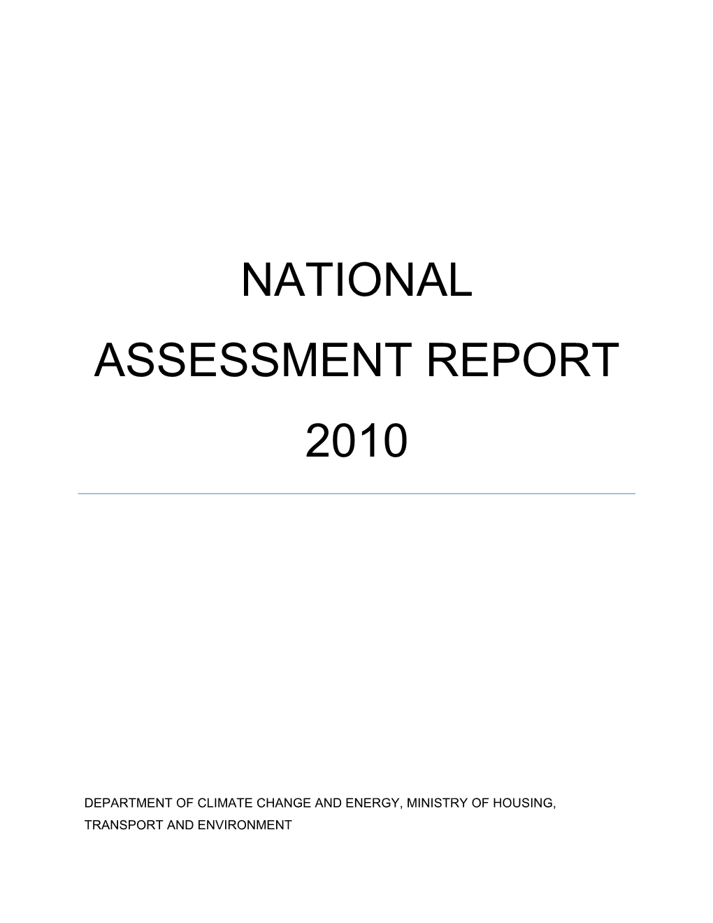 National Assessment Report 2010