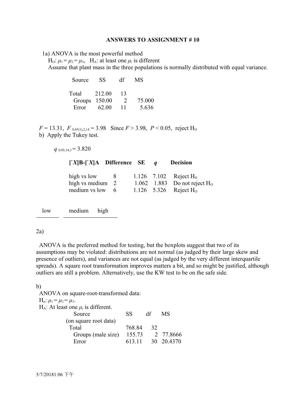 Answers to Assignment # 10Answers to Assignment # 10