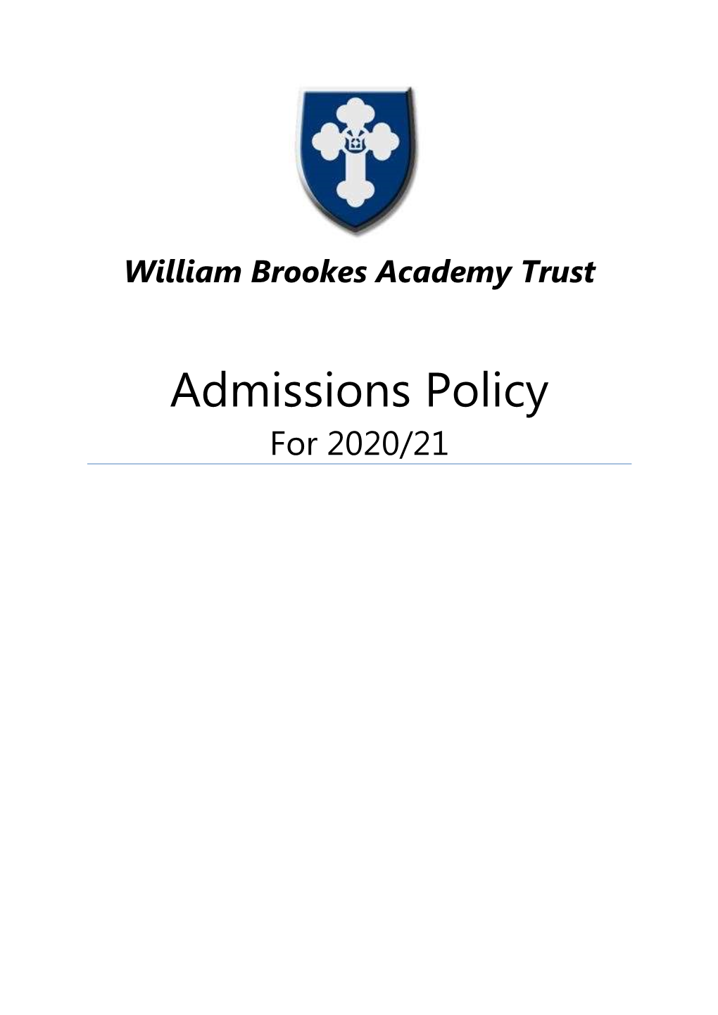 Admissions Policy for 2020/21