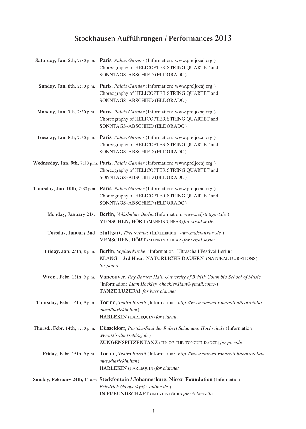 2008 Performances Update