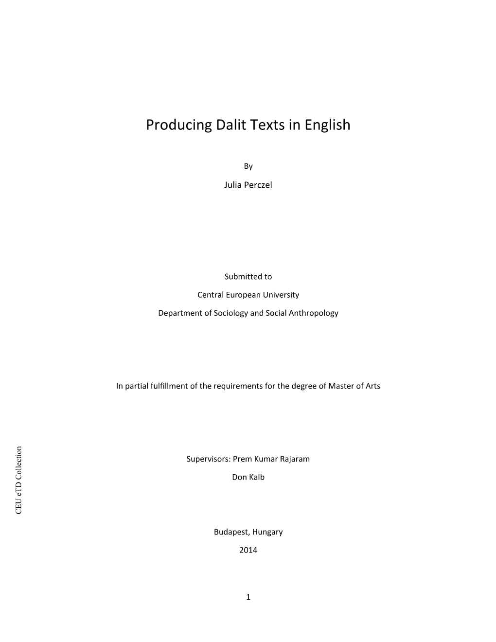 Producing Dalit Texts in English