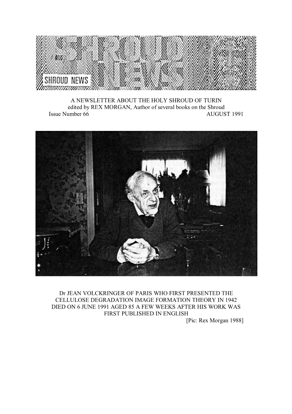 Shroud News Issue #66 August 1991