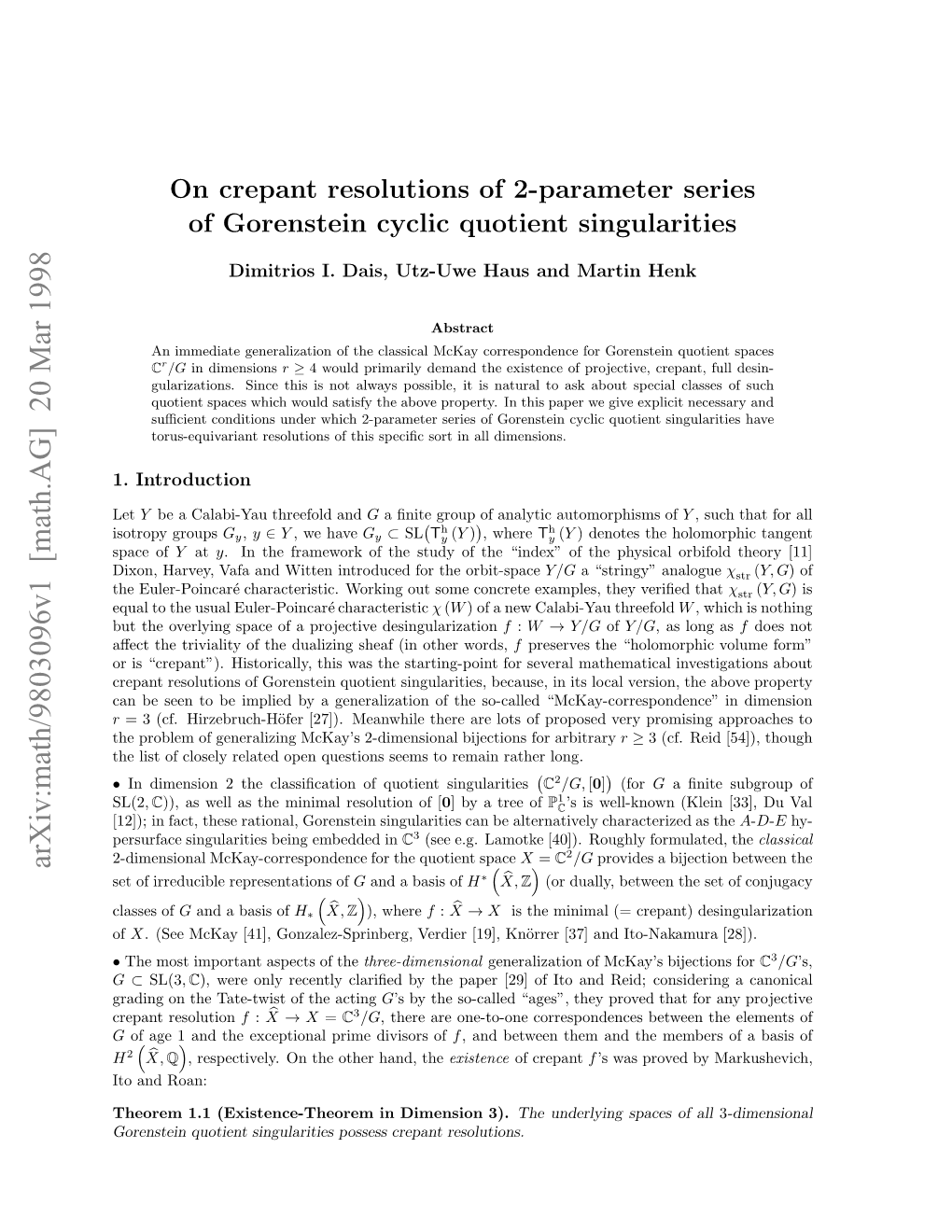 On Crepant Resolutions of 2-Parameter Series of Gorenstein Cyclic Quotient Singularities