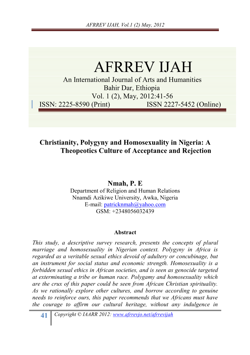 Christianity and Community Development in Igboland, 1960-2000