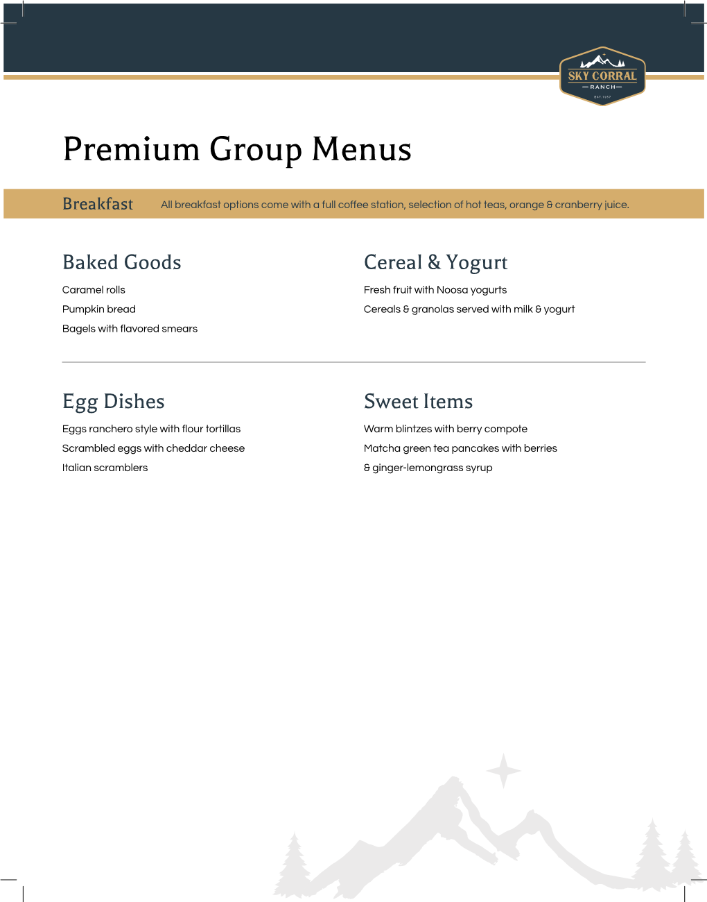 Premium Group Menus