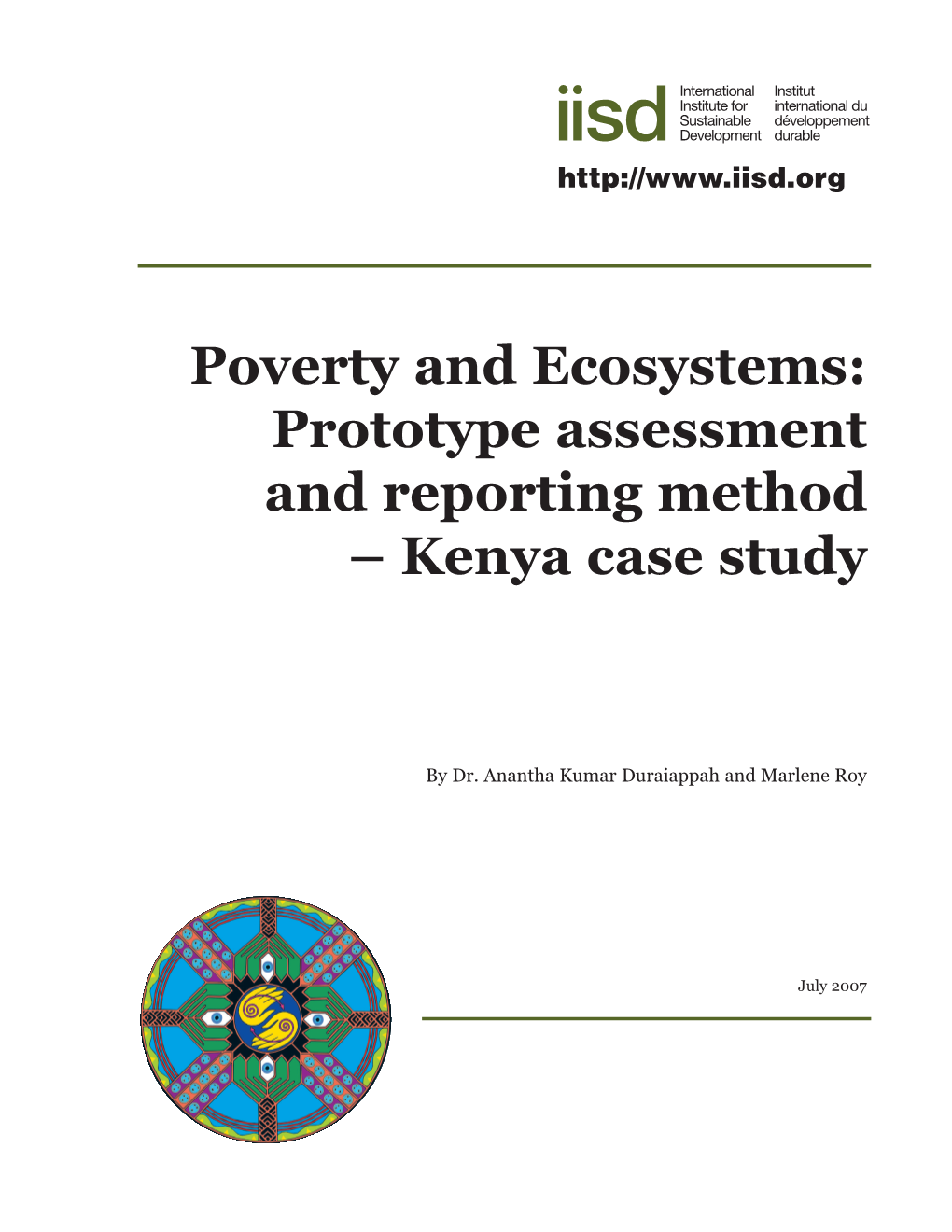 Poverty and Ecosystems: Prototype Assessment and Reporting Method – Kenya Case Study