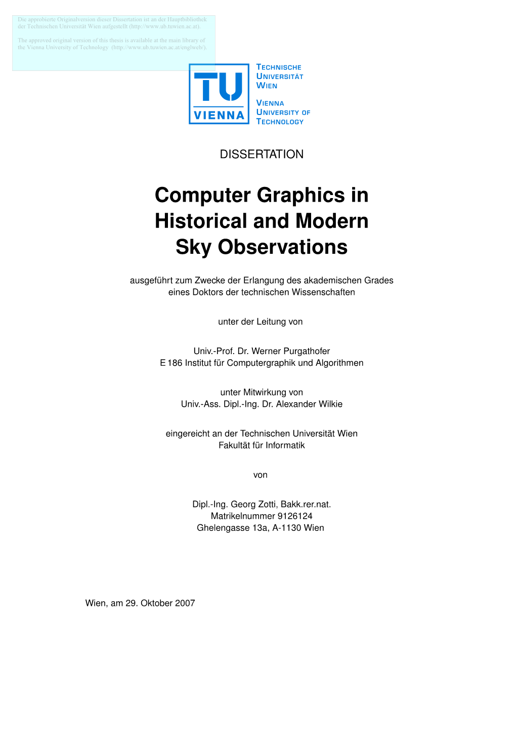 Computer Graphics in Historical and Modern Sky Observations