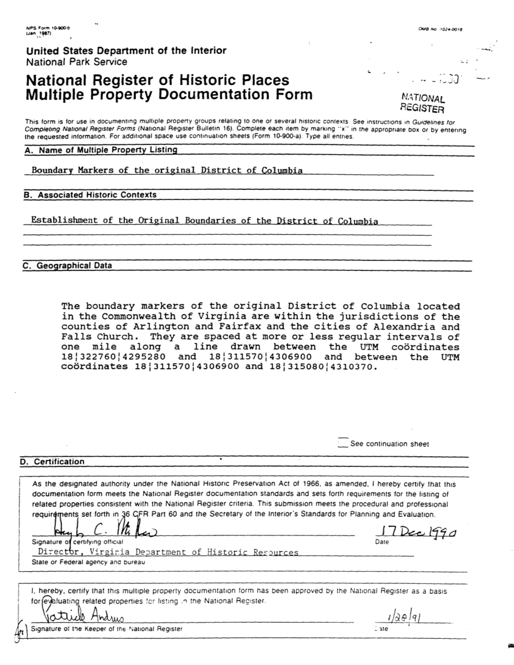 National Register of Historic Places Multiple Property Documentation
