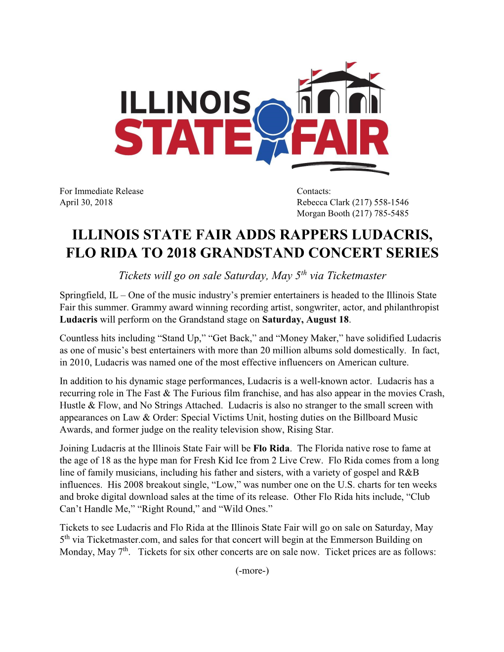 Illinois State Fair Adds Rappers Ludacris, Flo Rida to 2018 Grandstand