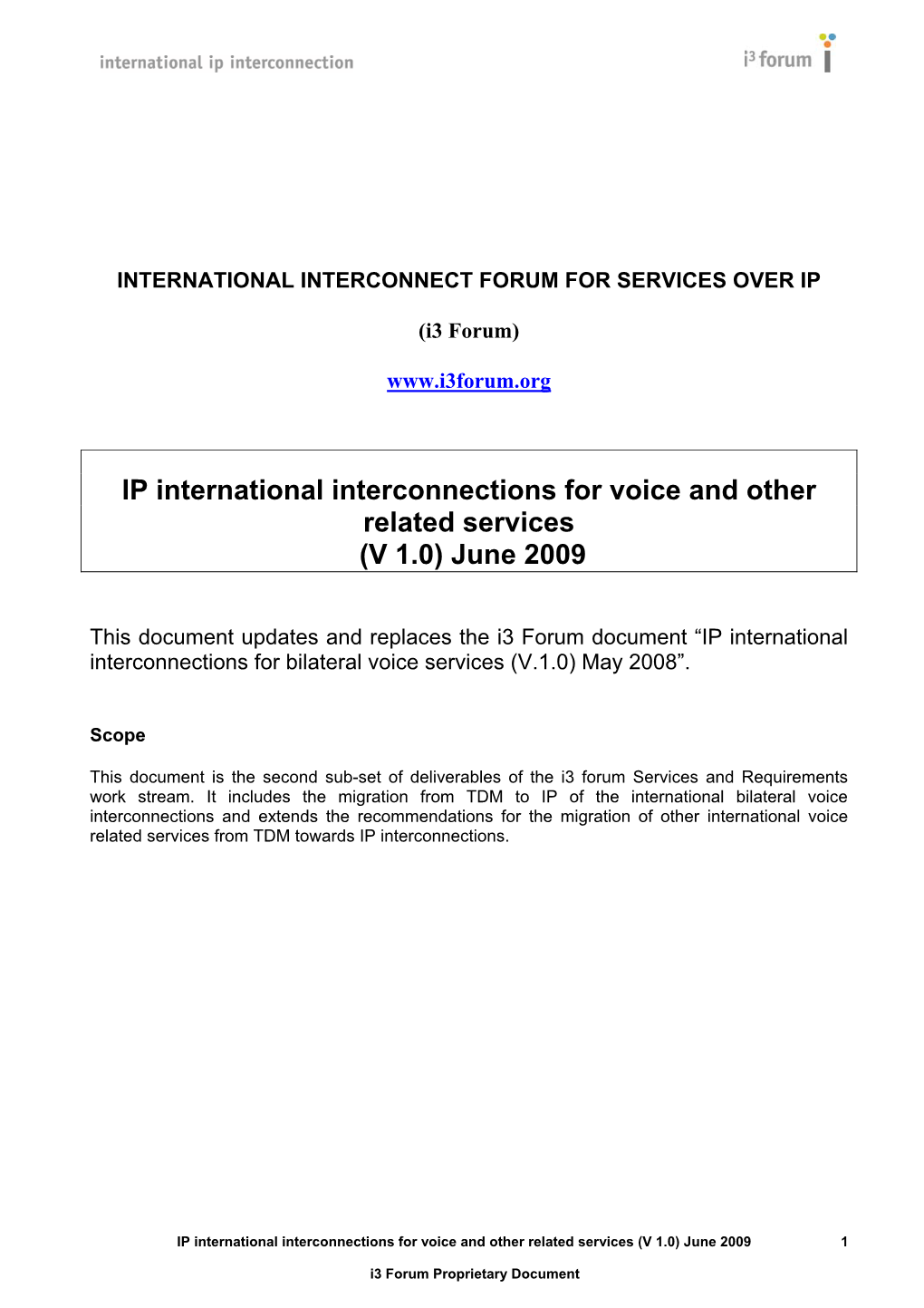 International Interconnect Forum for Services Over Ip