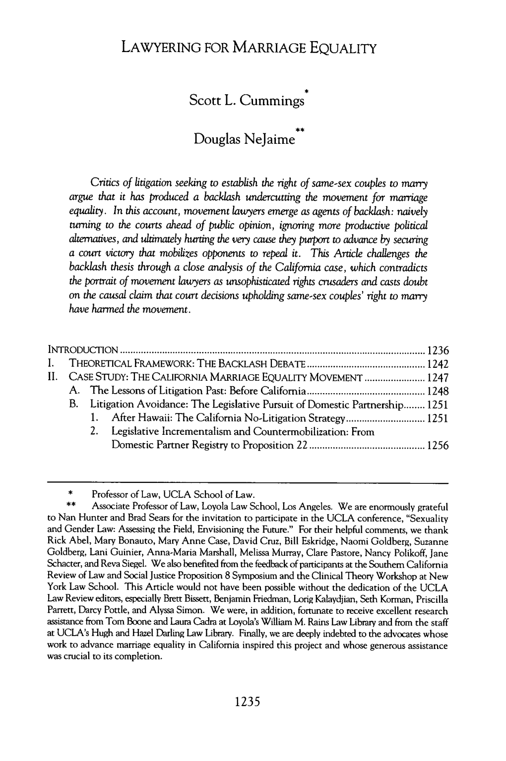 Lawyering for Marriage Equality