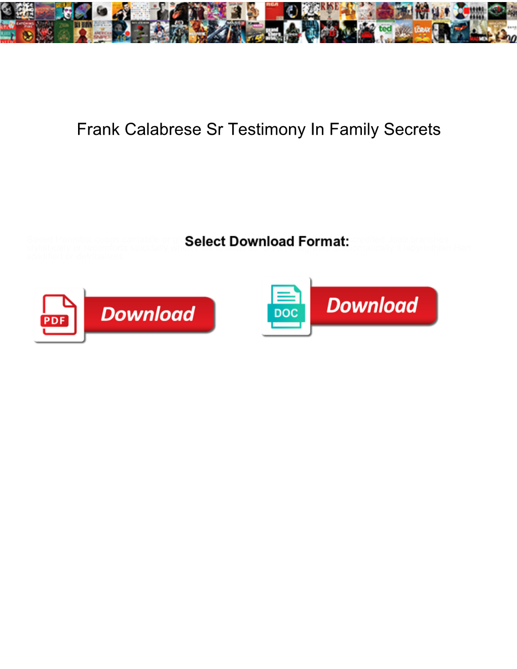 Frank Calabrese Sr Testimony in Family Secrets