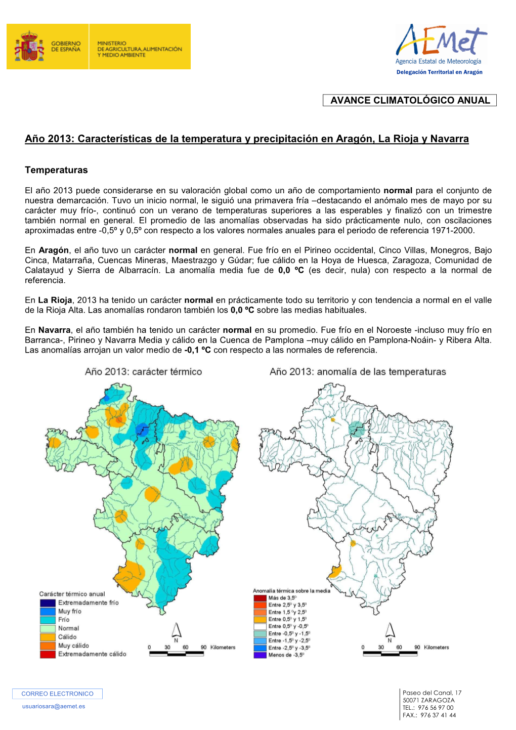 Aemet Avance Anual 2013 Arn