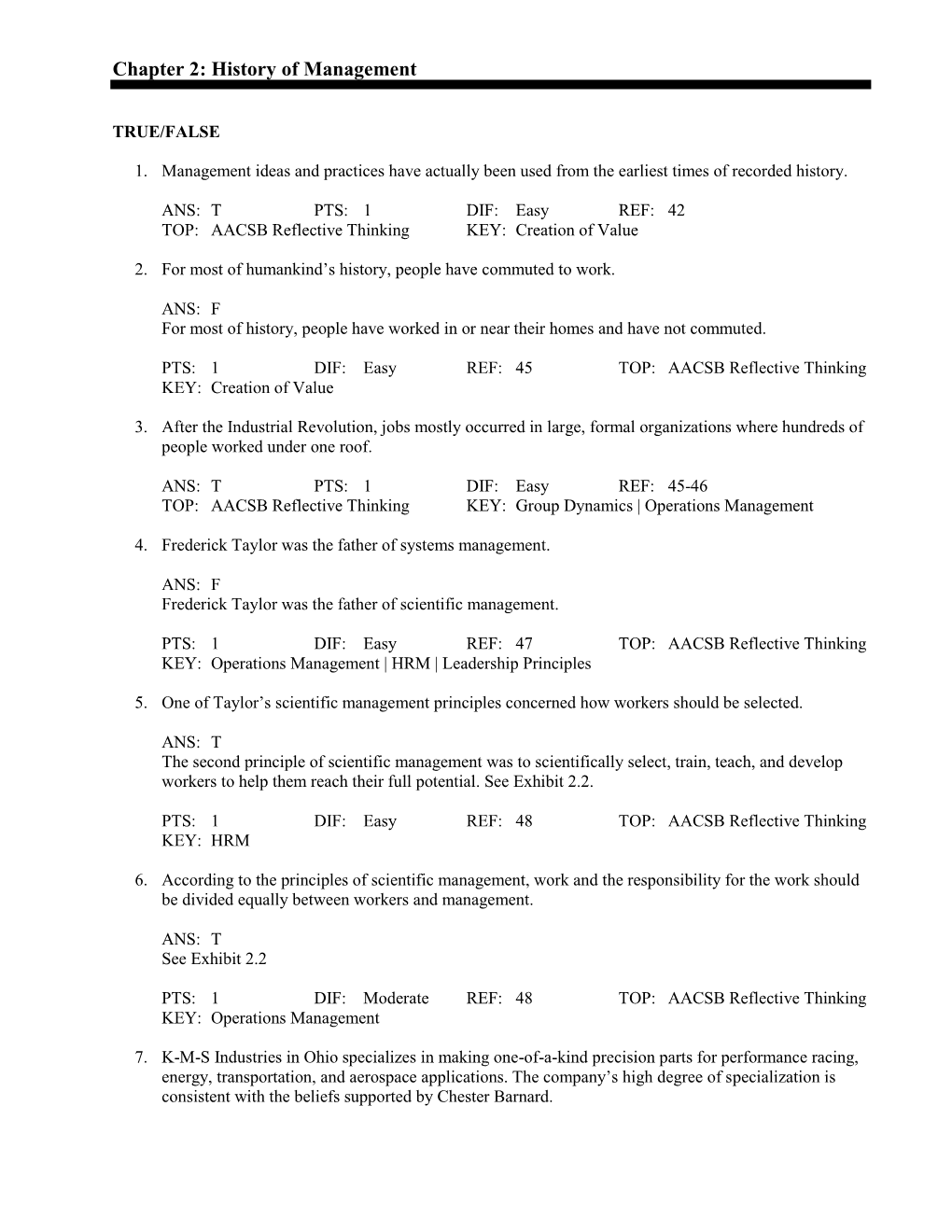 History of Management