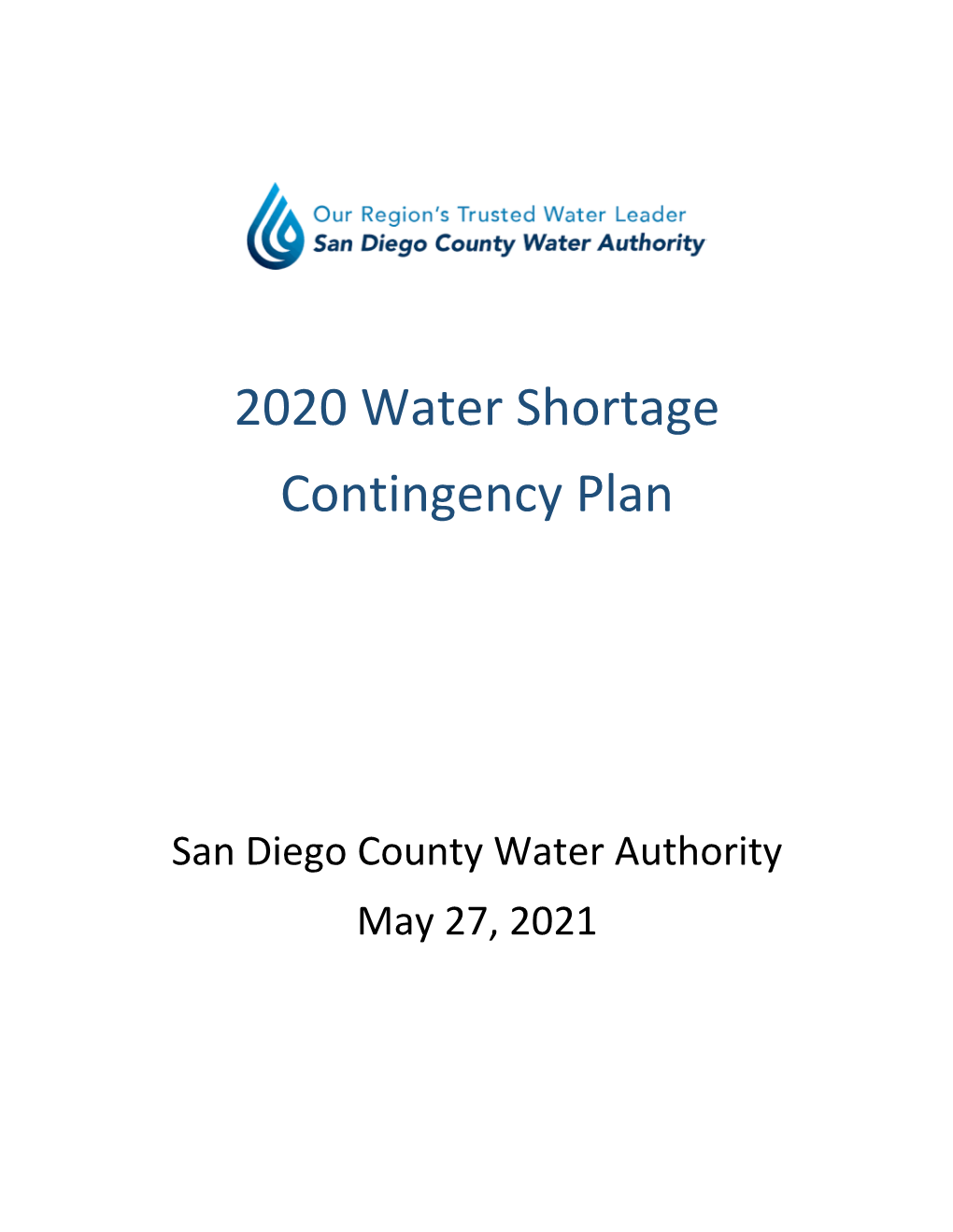 Water Shortage Contingency Plan