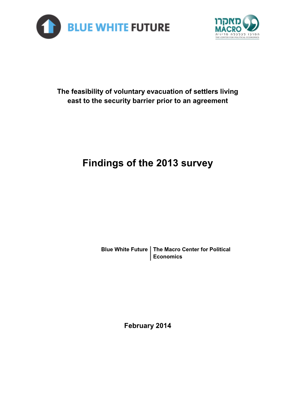 Findings of the 2013 Survey