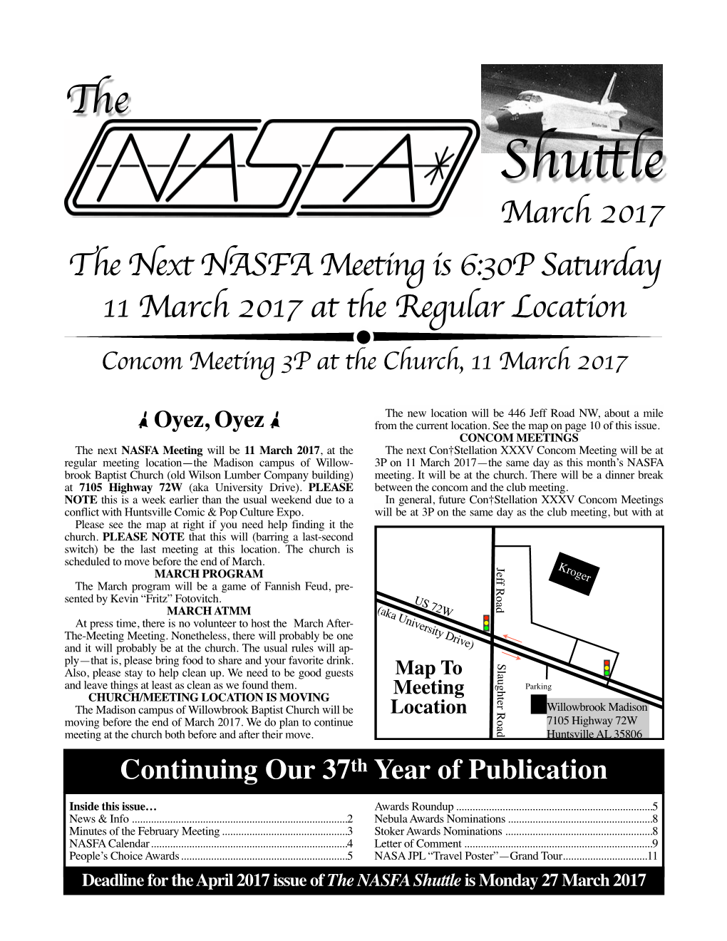 March 2017 NASFA Shuttle