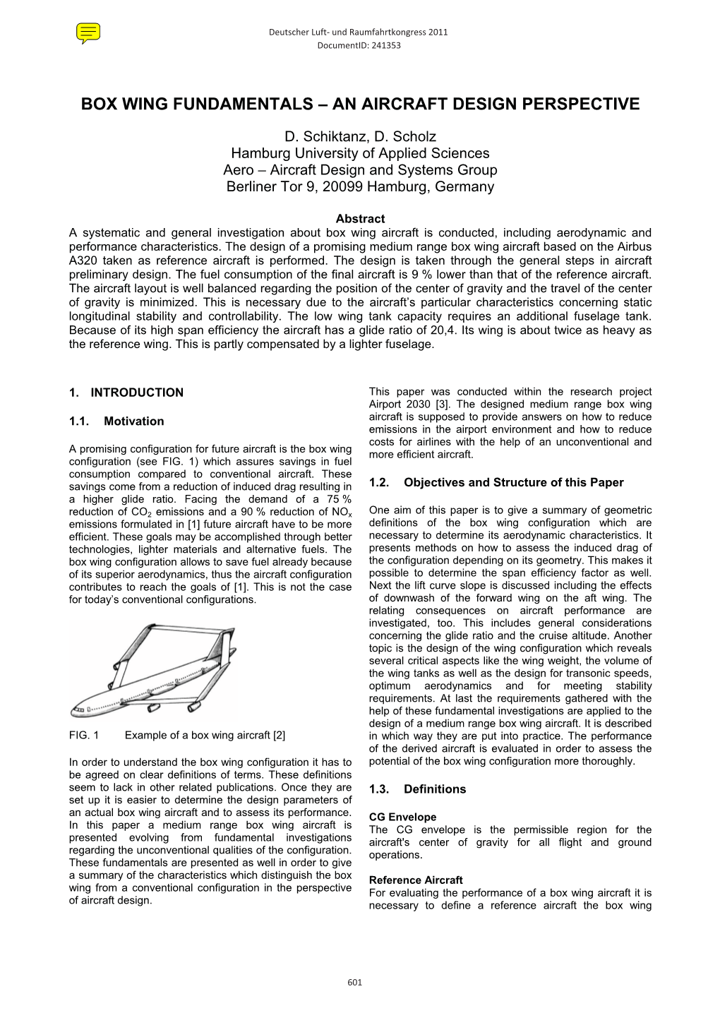 Box Wing Fundamentals – an Aircraft Design Perspective