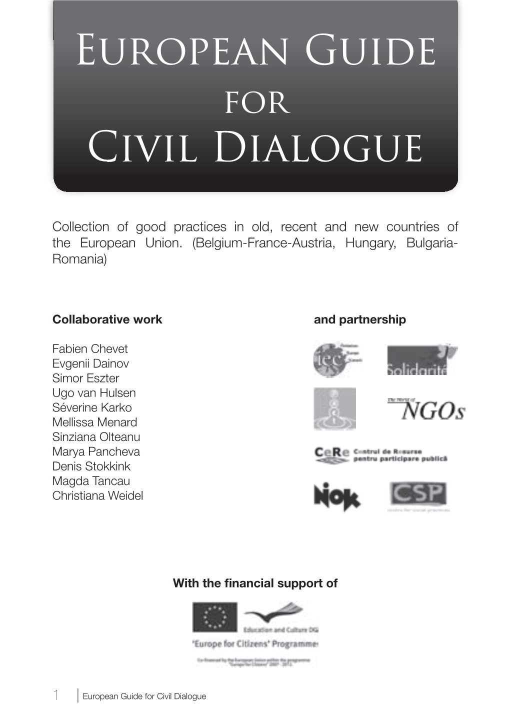 European Guide Civil Dialogue