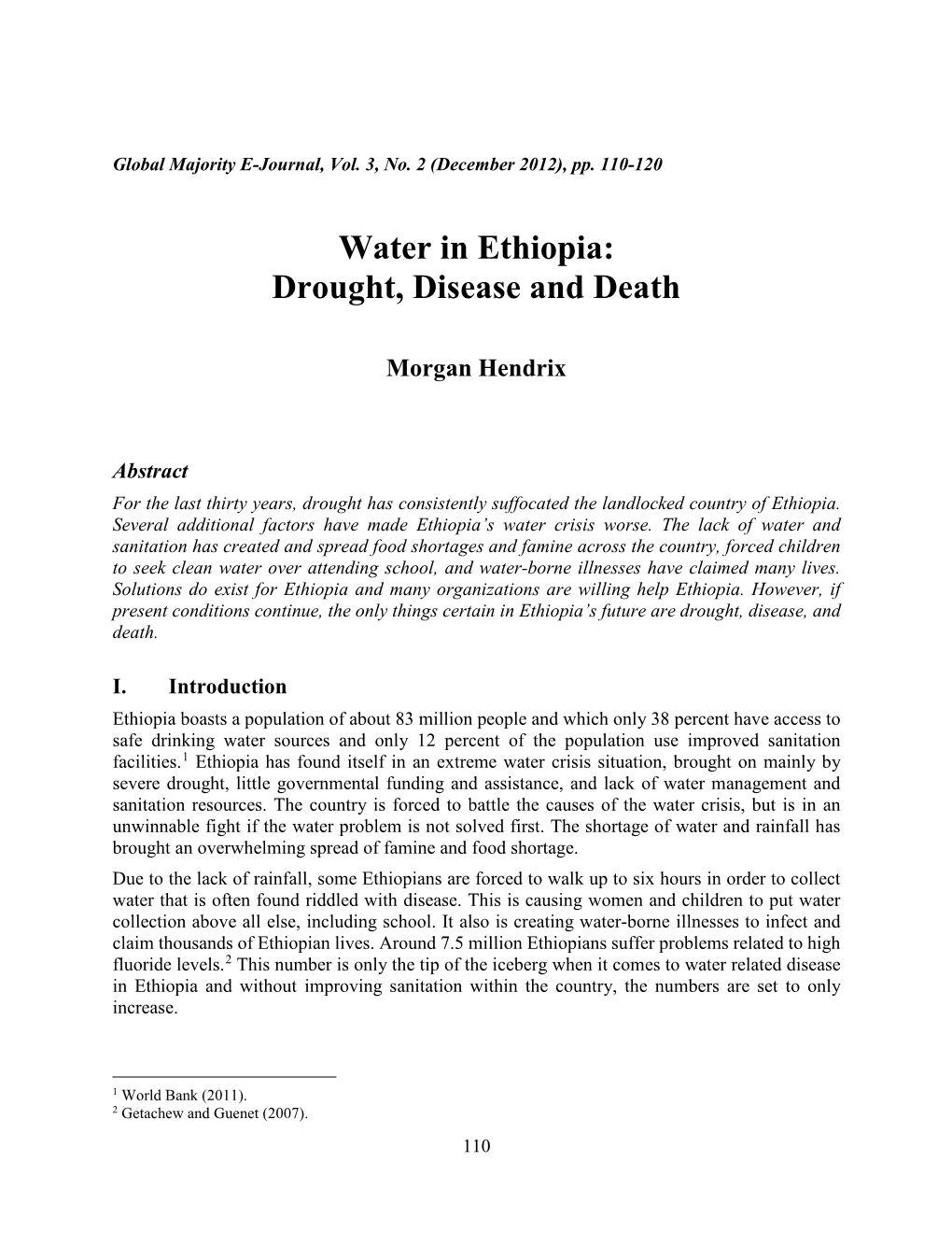 Water in Ethiopia: Drought, Disease and Death