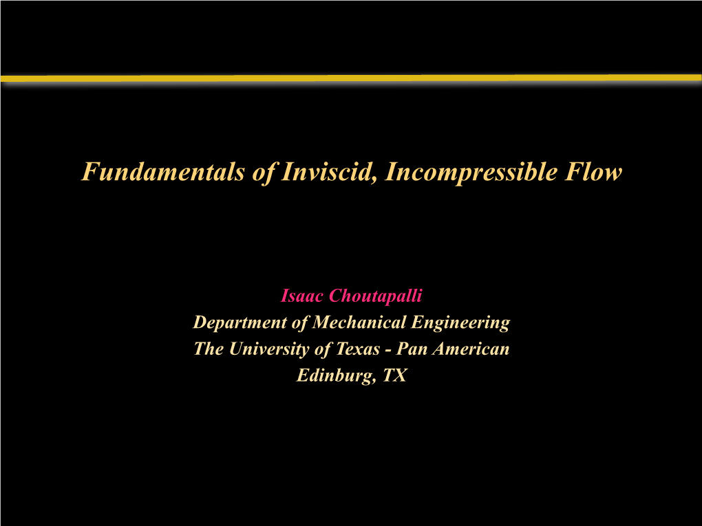 Fundamental of Incomp Flow